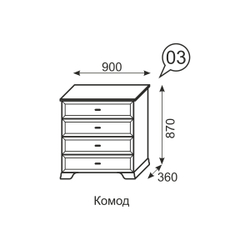 Комод высокий Венеция 03