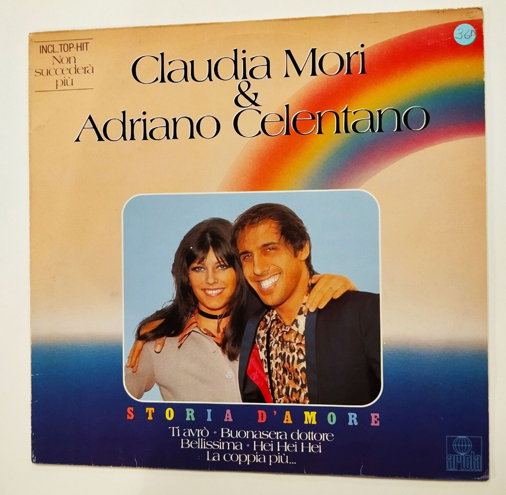Винтажная виниловая пластинка LP Claudia Mori and Adriano Celentano Storia Damore (Germany 1982)