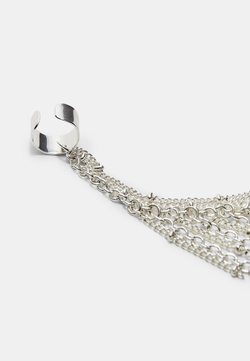 STRADIVARIUS Серьга-кафф с каскадной цепочкой, серый