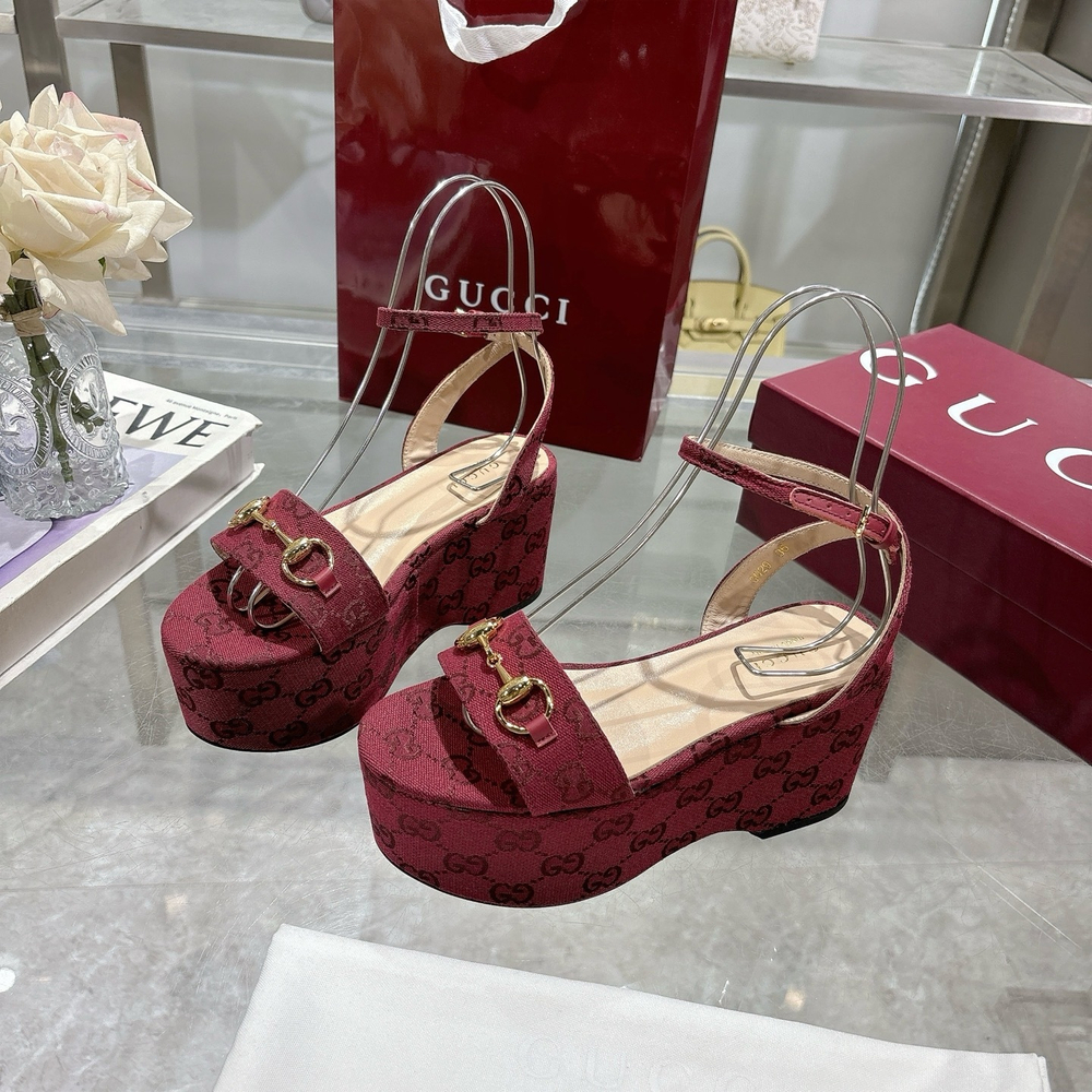 Gucci Horsebit Flatform Sandal
