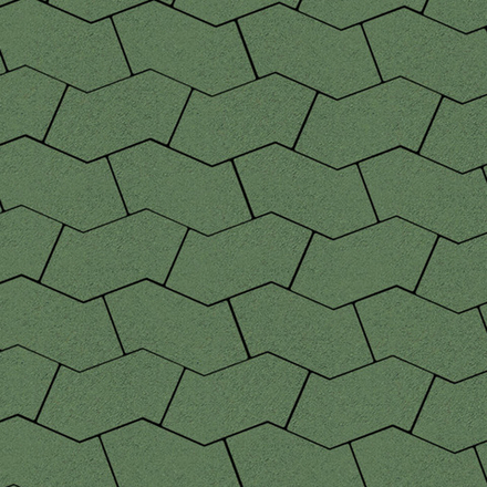 Тротуарная плитка S-ФОРМА 172х94х100мм Стандарт Зеленый