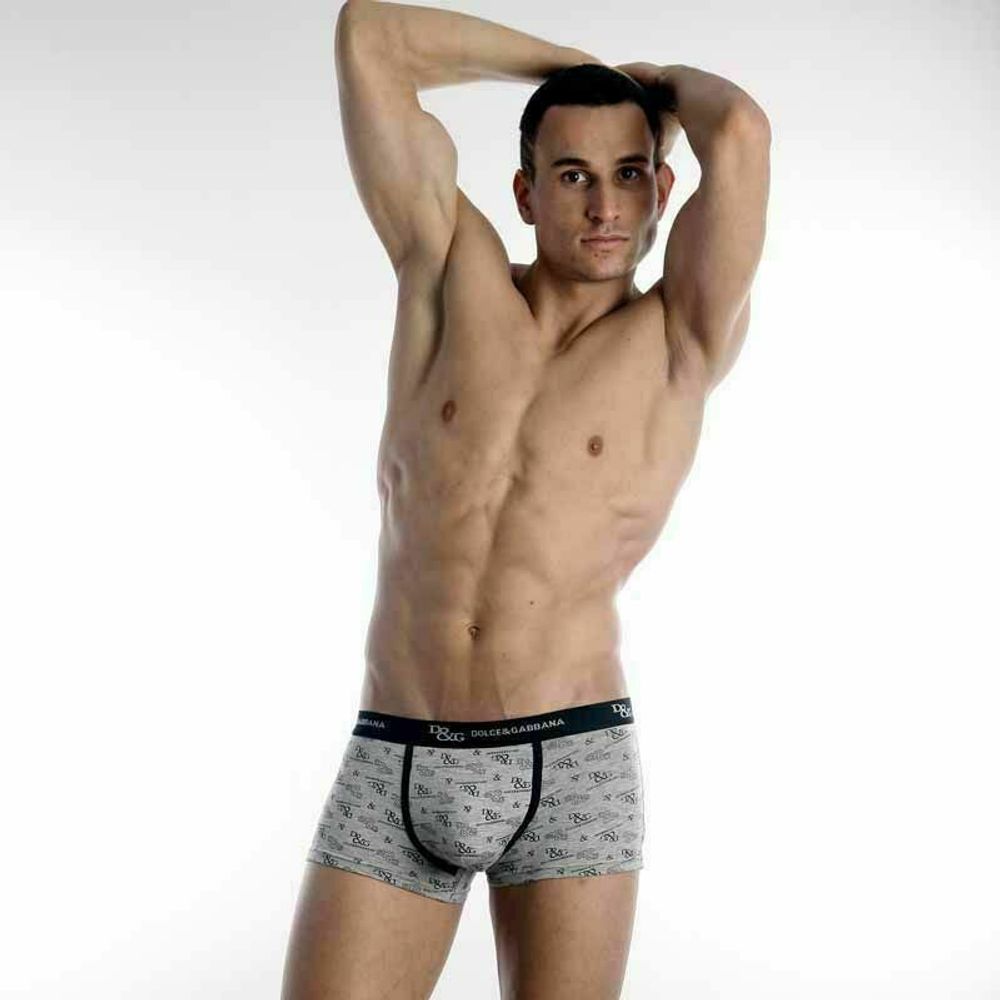 Мужские трусы боксеры серые D&amp;G Grey Boxer