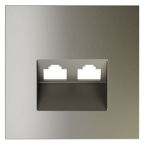 Накладка для розетки компьютерной двойной RJ45+RJ45 кат.6, S70 (шелк)