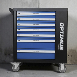 OPT-917P Тележка инструментальная, 7 полок с набором инструментов 289 пр, пластиковая столешница