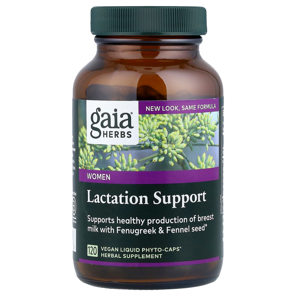 Gaia Herbs, для женщин, поддержка лактации, 120 веганских жидких капсул Phyto-Caps