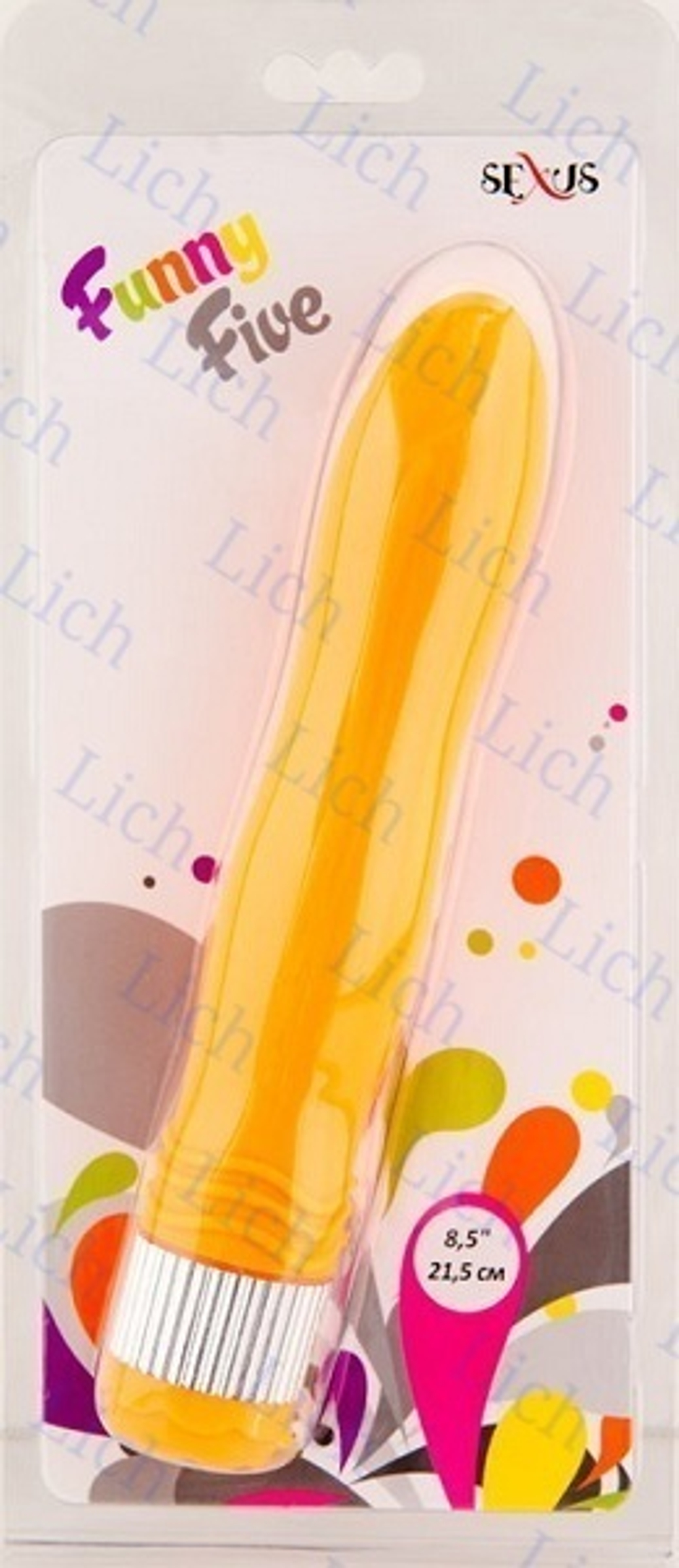 Оранжевый водонепроницаемый вибратор 21,5 см.