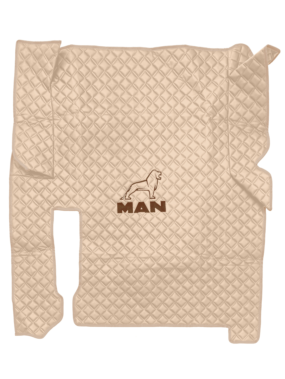 Ковры MAN TGX (автомат, механика) (экокожа, бежевый, бежевый кант, коричневая вышивка)