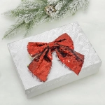 Бант на ёлку «Сияние» 16*17 см, Красный