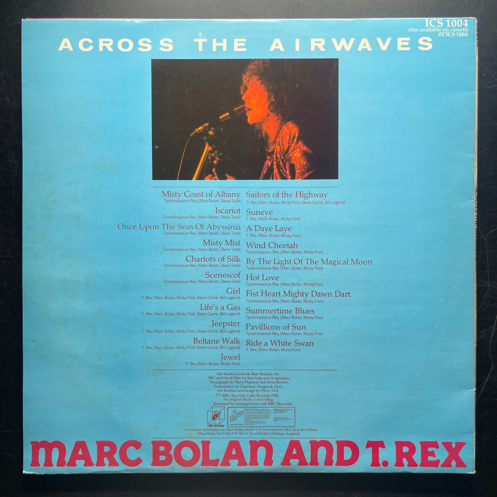 Marc Bolan And T. Rex ‎– Across The Airwaves (Англия 1982г.)