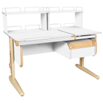 Растущая парта СУТ 25 с задними полками СУТ.15.240 и навесной тумбой (1200×880 мм)