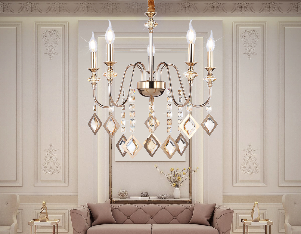 TR4955/5 FGD/TI золото/янтарь E14*5 max 40W D560*595