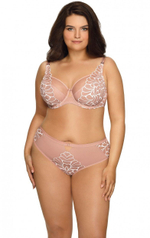 Бюстгальтер на косточках с мягкой чашкой и молочной контрастной отделкой (Размер: 75H) (Цвет: бежевый)