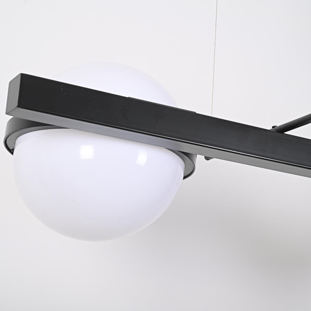 Реечный подвесной светильник PALMA Wall lamp 2 шара + 1 вазон горизонтальная