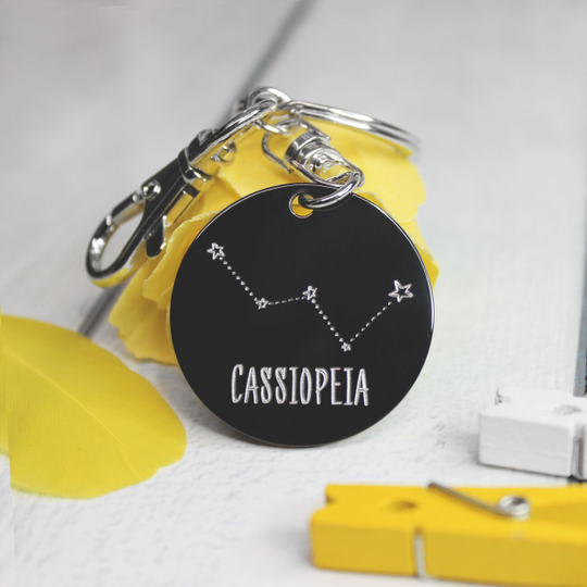 Брелок круглый чёрный с гравировкой на заказ (титановый сплав)