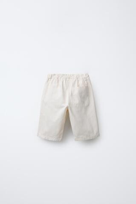 ZARA ДЛИННЫЕ ШОРТЫ-БЕРМУДЫ, ЭКРЮ