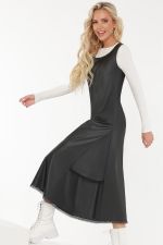 Сарафан из эко-кожи с кружевом DStrend (Акция)