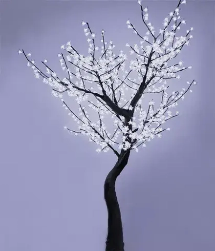 Светодиодная флористика дерево Сакура 2.5 м., 220V, 800 холодных белых LED ламп, черный провод, Beauty Led (S10-250-W)
