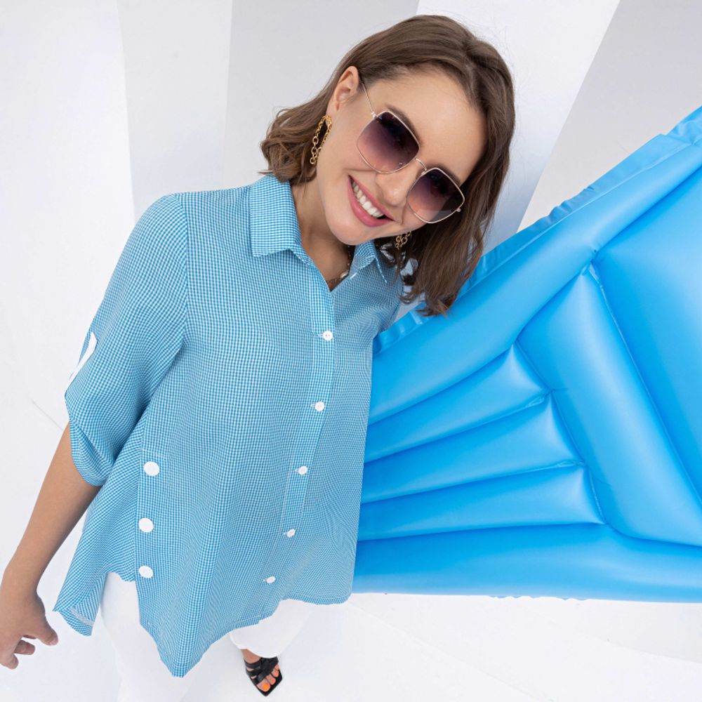 Рубашка Позитивный посыл (блю) Charutti (Акция)