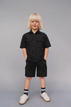 ZARA ШОРТЫ-БЕРМУДЫ ИЗ ВЫСОКОТЕХНОЛОГИЧНОЙ ТКАНИ, ЧЕРНЫЙ