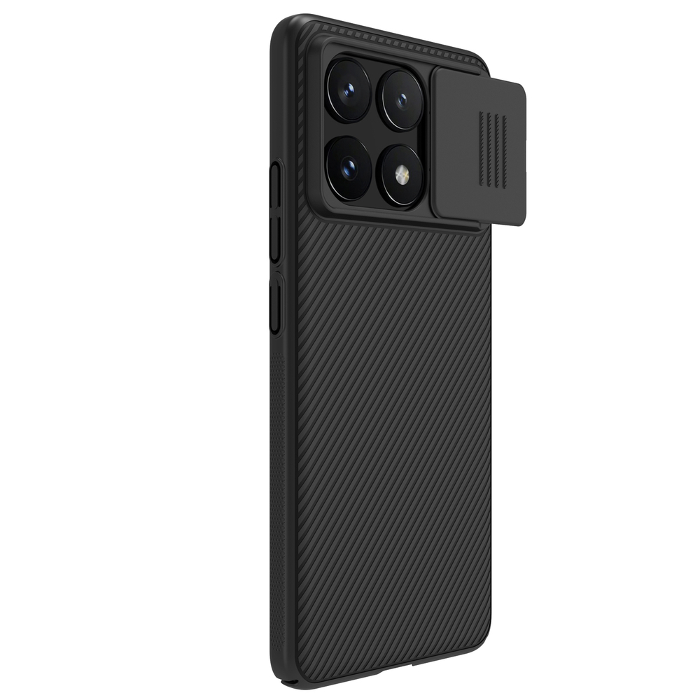 Чехол черного цвета для Xiaomi Poco X6 Pro 5G и Redmi K70E от Nillkin, серия CamShield Case с защитной шторкой для задней камеры