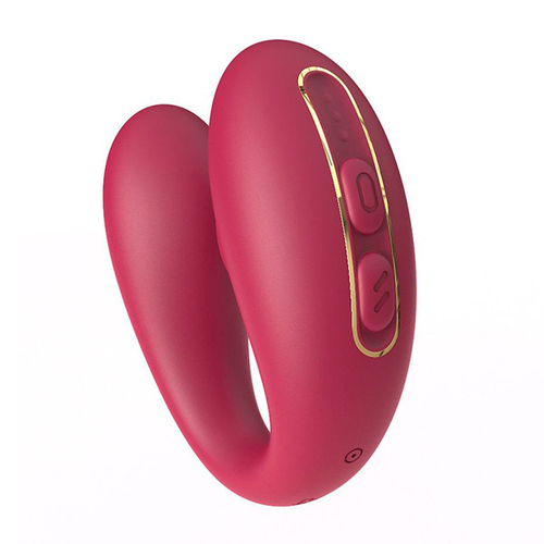 Бордовый вакуумный вибратор для пар с пультом ДУ BeYourLover Talia TX492A