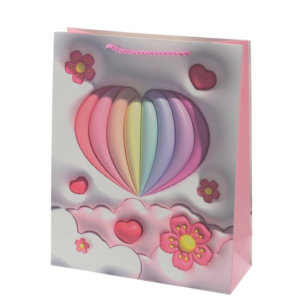 GAEM Пакет подарочный M (бумага 210г/м2, блок микс 12шт), L26 W10 H32 см, 4в.