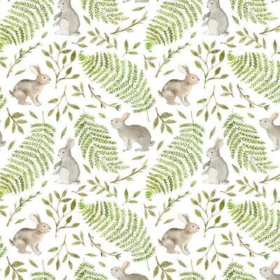 Зайцы в лесу на белом