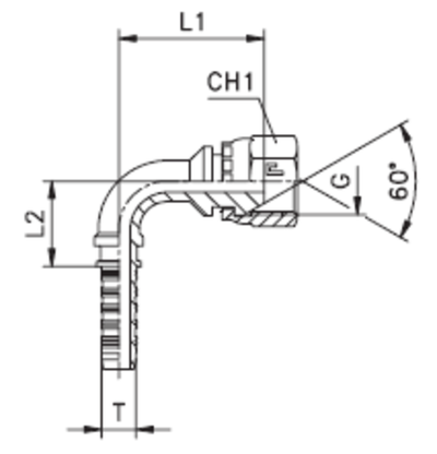 Фитинг DN 12 BSP (Г) 5/8 (90)