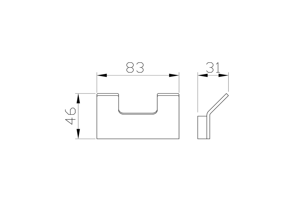 Двойной крючок для ванной WONZON & WOGHAND LOTTE, Хром (WW-8325)