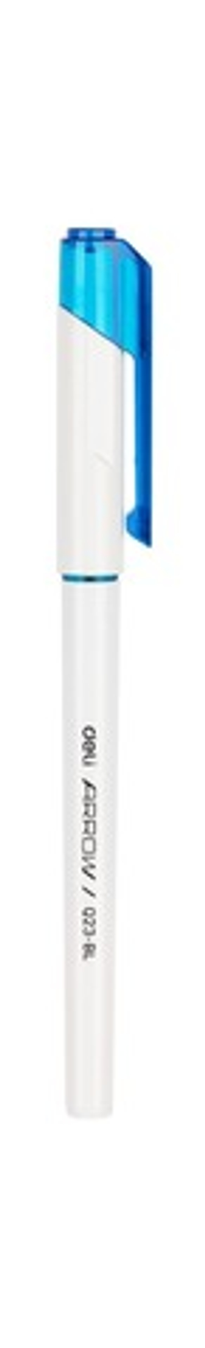 Ручка шарик. Deli Arrow 0.7мм бело-голубой корпус, синяя EQ23