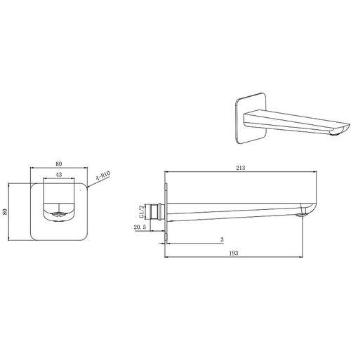 Излив для смесителя Aquatek Вега AQ1041MB Черный матовый