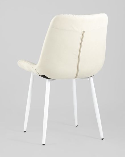 Стул Флекс велюр светло-бежевый белые ножки 4 шт.