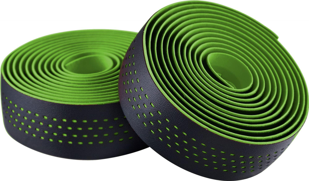 Обмотка на руль Merida Microfiber, with Shockproof Pro 30x2100mm Black/ Green dots (2057006340)