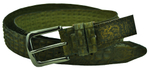 Мужской кожаный хаки (зелёный) ремень под крокодила 40SVAR-C-003
