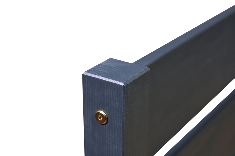 Кровать деревянная 90х200 из сосны Бора, с основанием кровати, серый