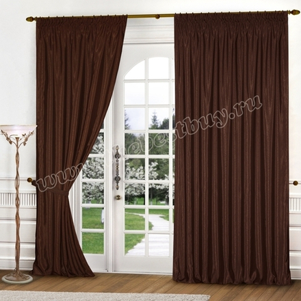 Готовые шторы для гостиной и спальни: Арманда (арт. А30-301-1) - (200х270)х2 см. - темно-коричневые (А)