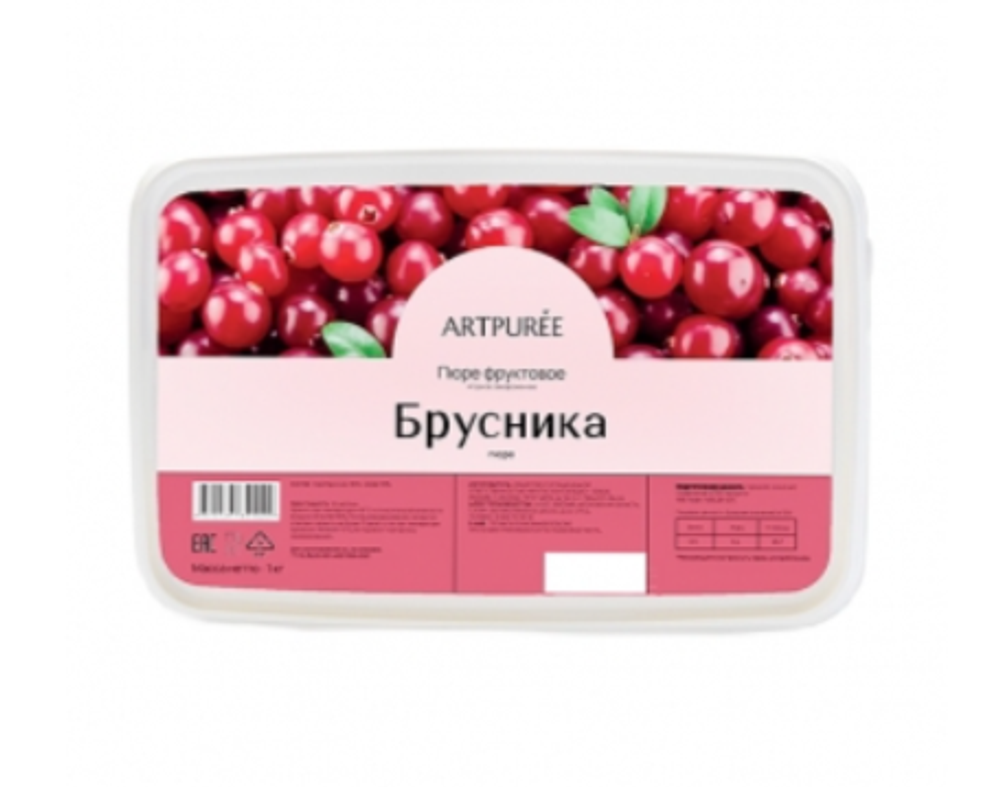Пюре фруктовое БРУСНИКА 10% сахара, 250гр  ARTPUREE