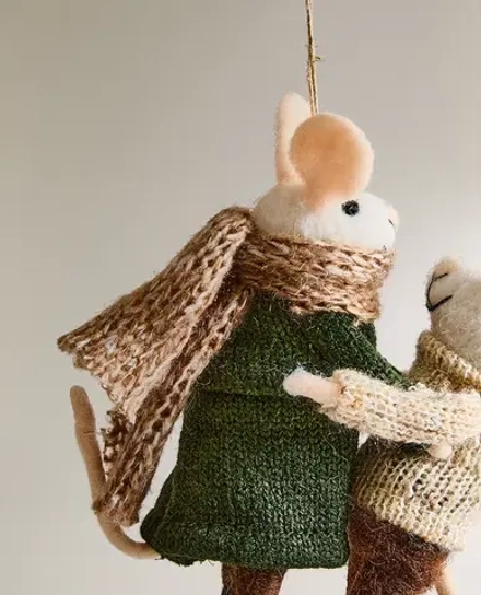 ZARA HOME ШЕРСТЯНОЕ УКРАШЕНИЕ ДЛЯ ЁЛКИ "МЫШКИ"