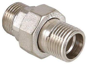 Сгон разъемный (американка) Valtec 1" НР с наружной резьбой прямой латунь никел. VTr.728.N.0006