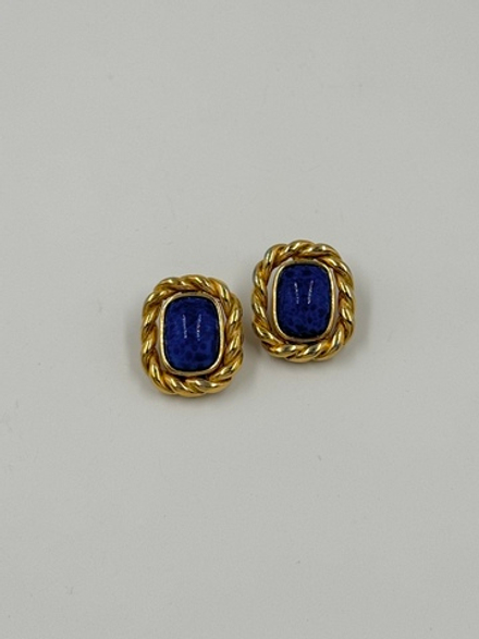 Клипсы с синими вставками Christian Dior