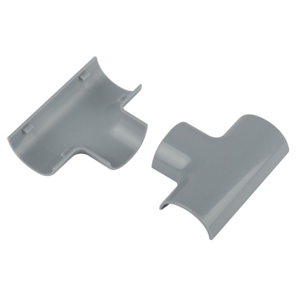 Т-образный угол ЭРА T-KK-30-13-F для полукруглого кабель-канала серый 30х13мм 2шт/комплект | Кабель-канал полукруглый