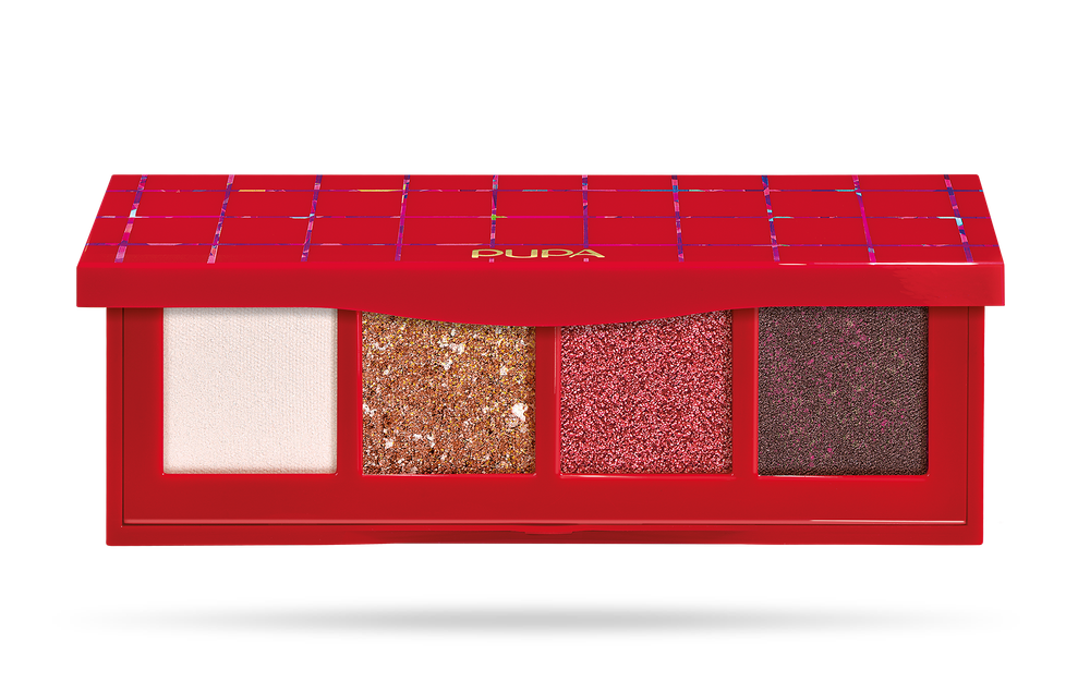 Pupa Палетка теней для век Holiday Land Eyes Palette, 4 оттенка, тон №002, Острый пунш, 5,2 гр