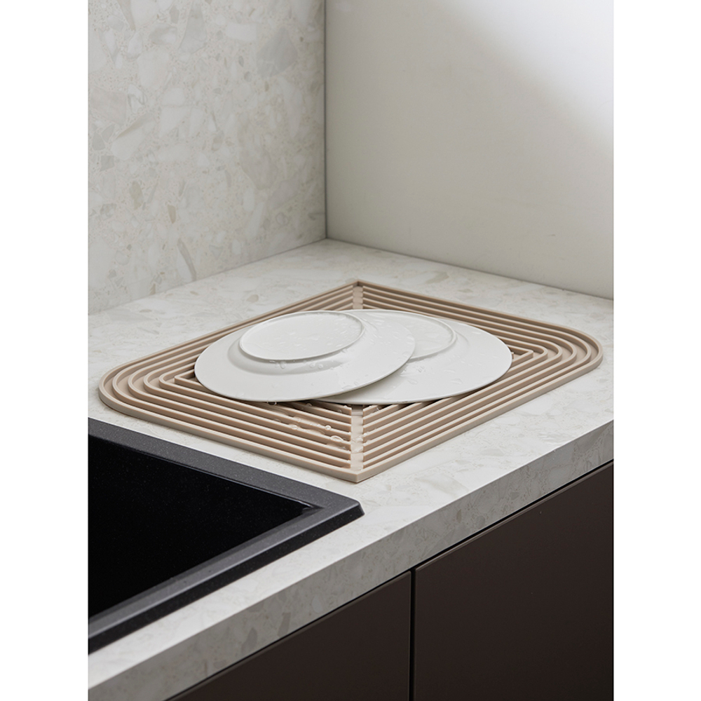 Коврик для сушки посуды dry flex, 34,6х44,6 см, бежевый