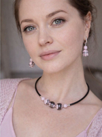 Комплект украшений из муранского стекла: колье, серьги