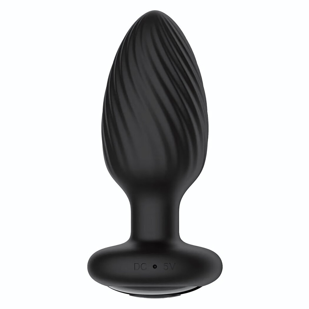 Черная анальная вибровтулка Nexus Tornado Medium с функцией вращения (Цвет: черный)