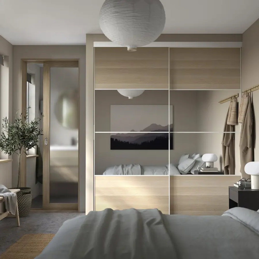 Гардероб - SKYTTA / BOAXEL  IKEA/СКИТТА / БОАКСЕЛЬ ИКЕА, 240х202  см, под беленый дуб