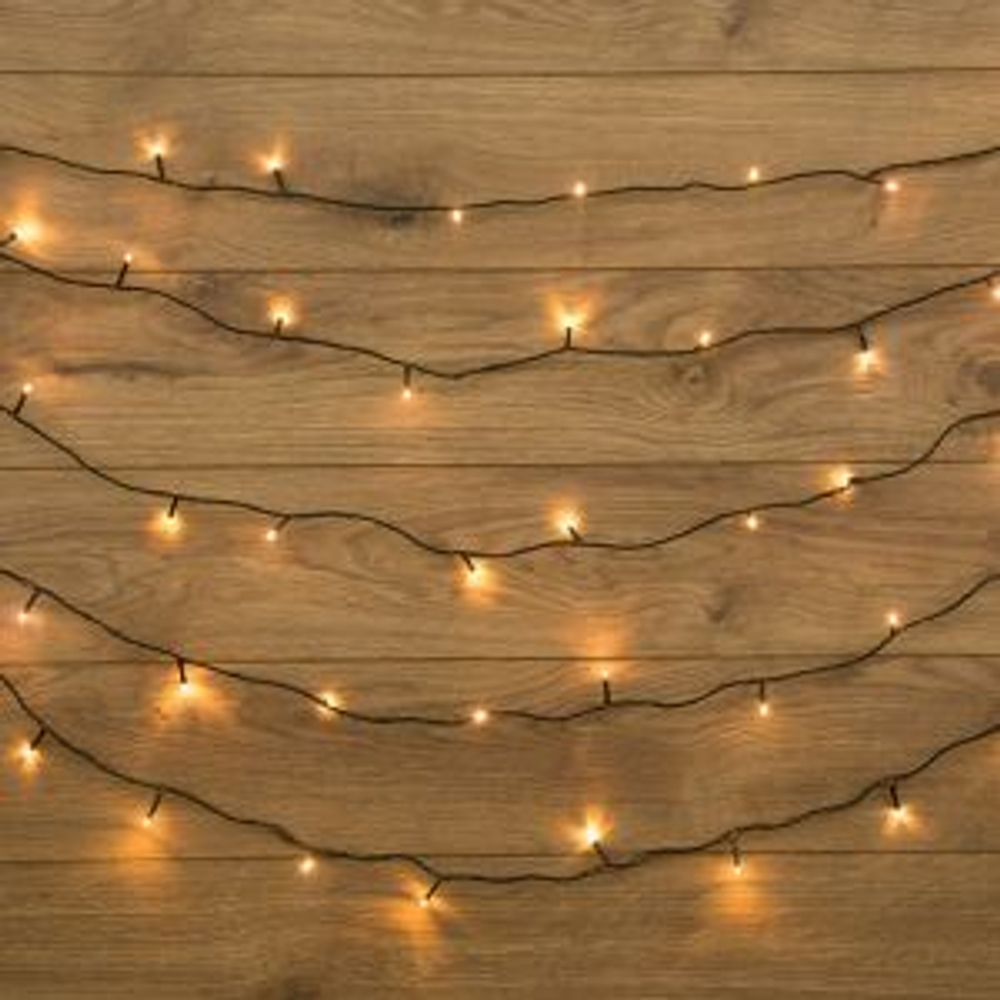 Гирлянда "Твинкл Лайт" 6 м, темно-зеленый ПВХ, 40 LED, цвет ТЕПЛЫЙ БЕЛЫЙ