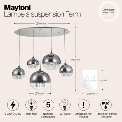 Светильник подвесной Maytoni Fermi P140-PL-170-5-N