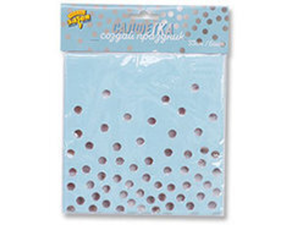 Салфетка Горошек серебряный, 33 см, 6 шт.