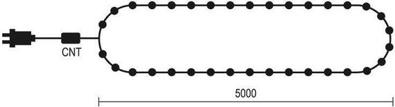 Светодиодная нить Самоцветы 100 разноцветных LED ламп, 10 м., 220В, зеленый провод, Beauty Led (SAM100-13-2M)